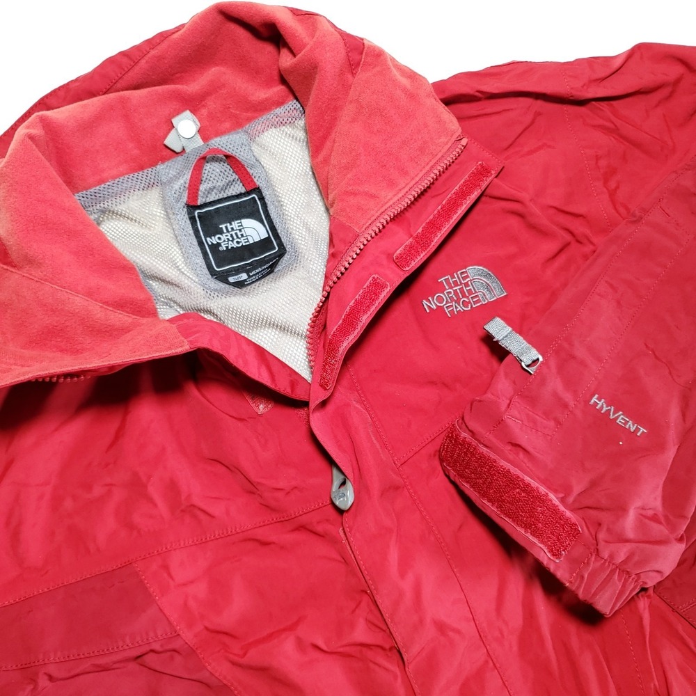 The North Face Hyvent Mens Small Red Rain Jacket Zip